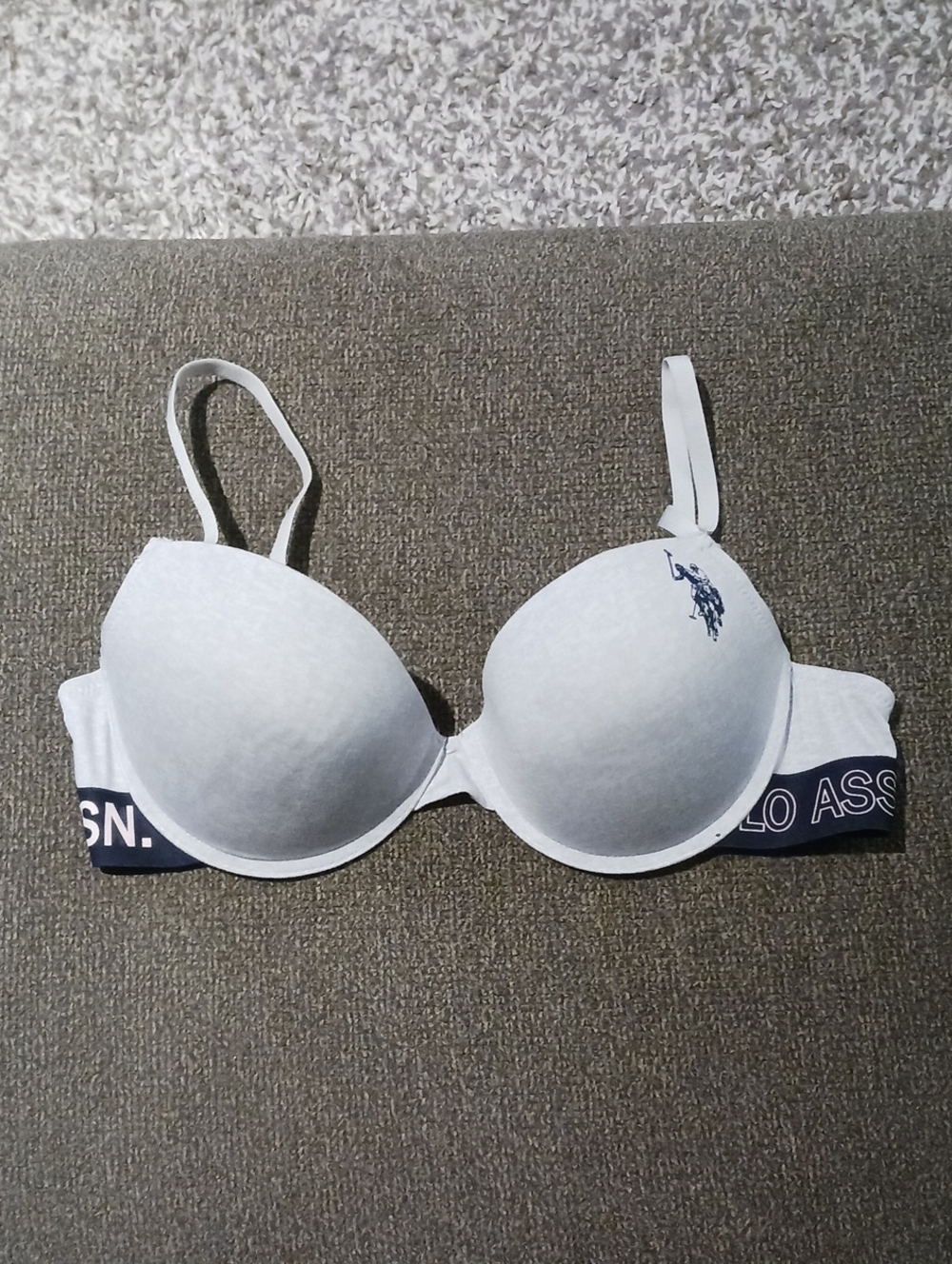 Polo-Style Grey Padded Underwire Bra